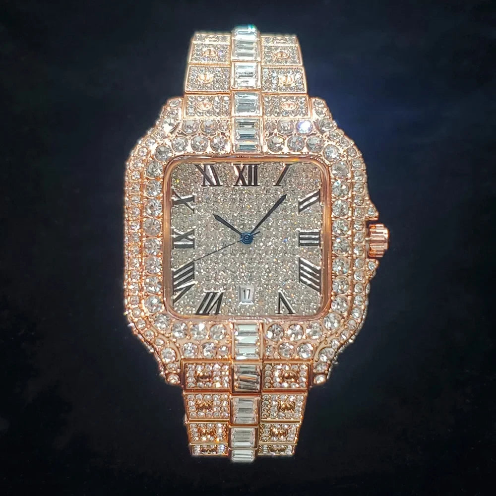 Iced Out Square Quartz Watch
