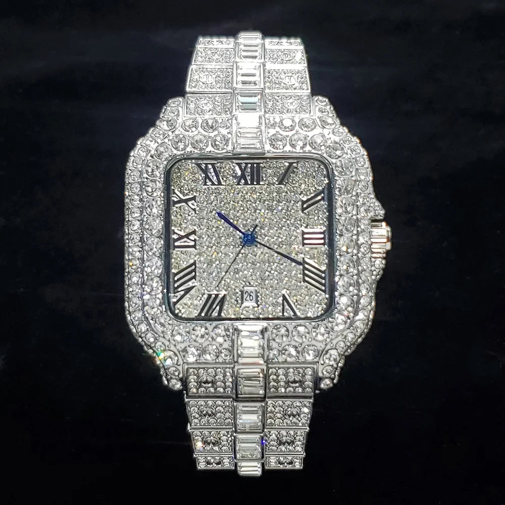 Iced Out Square Quartz Watch