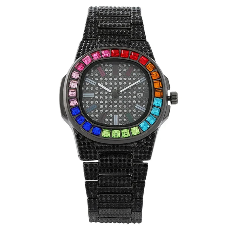 Iced Out Square Quartz Watch