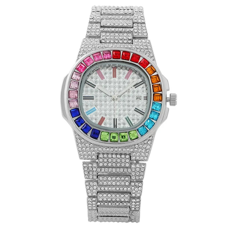 Iced Out Square Quartz Watch