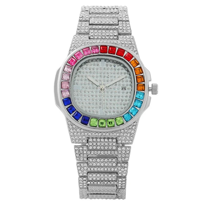 Iced Out Square Quartz Watch