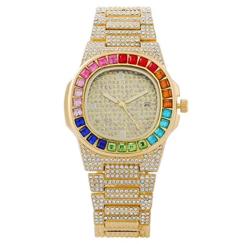 Iced Out Square Quartz Watch