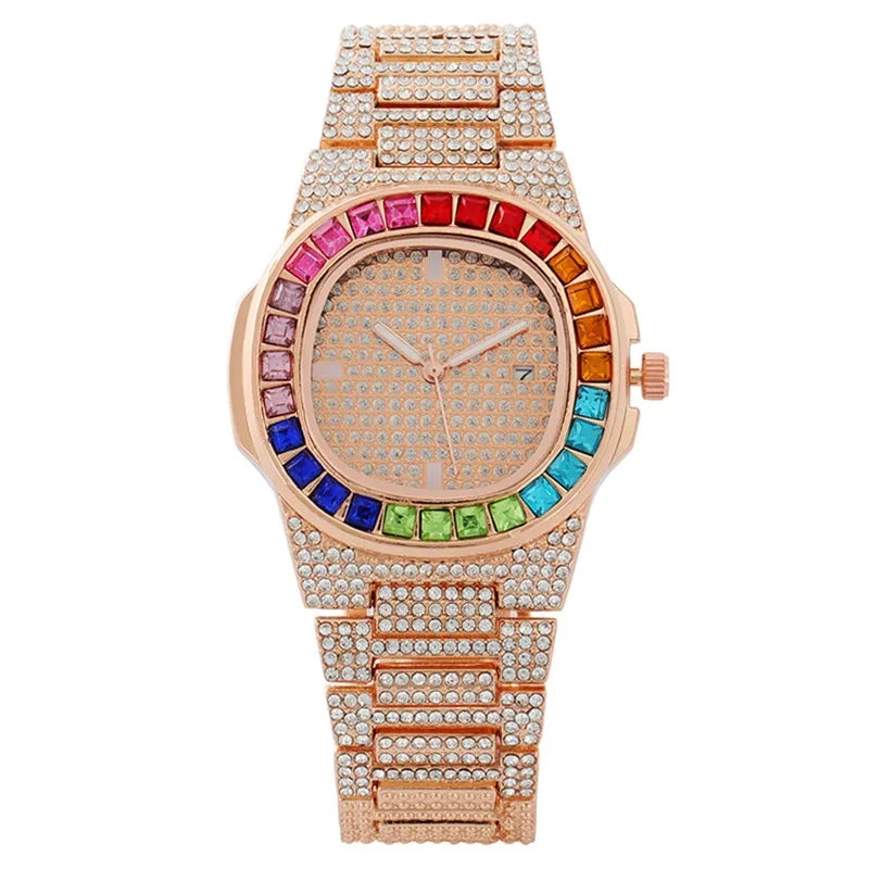Iced Out Square Quartz Watch