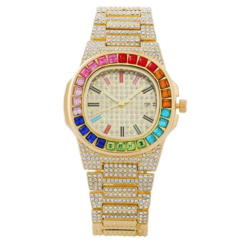 Iced Out Square Quartz Watch