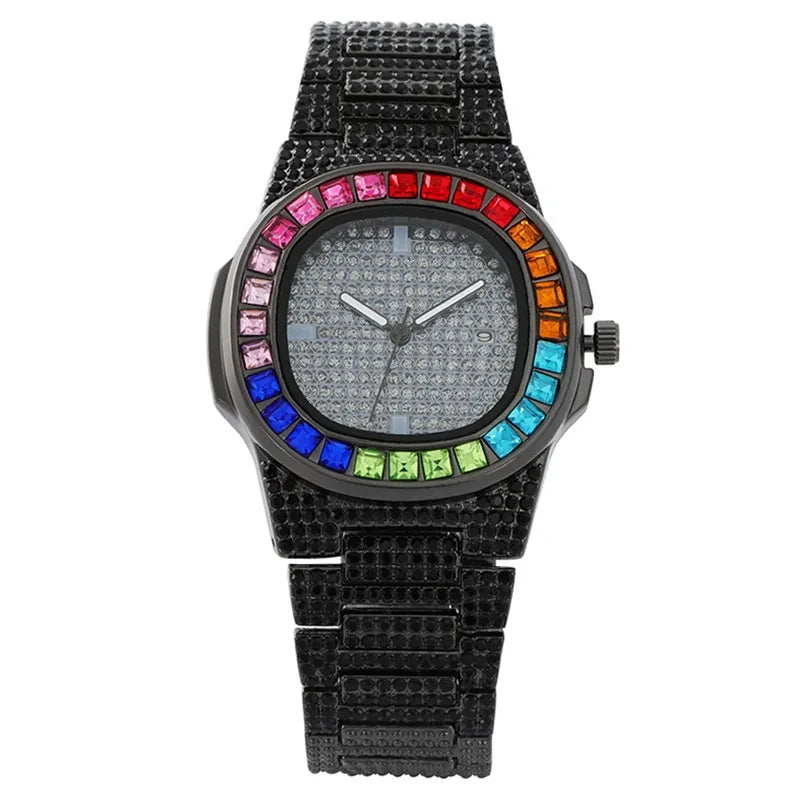 Iced Out Square Quartz Watch