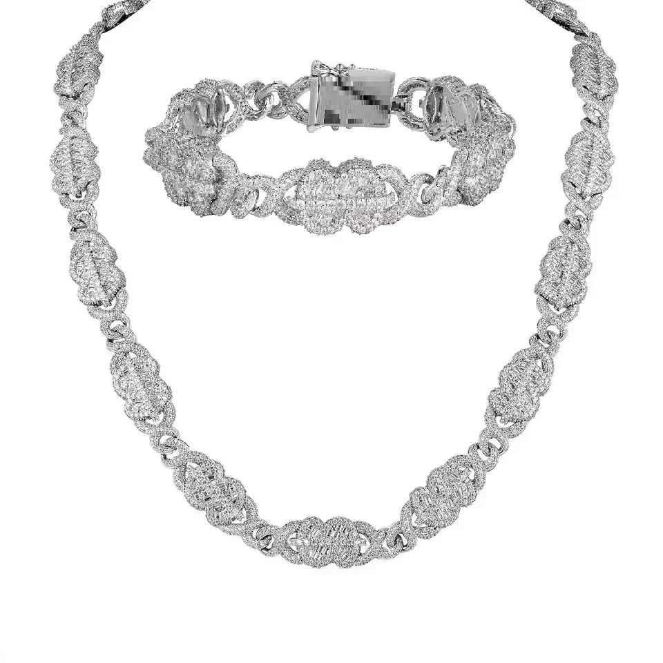 Iced Out Infinity Dollar Chain Set