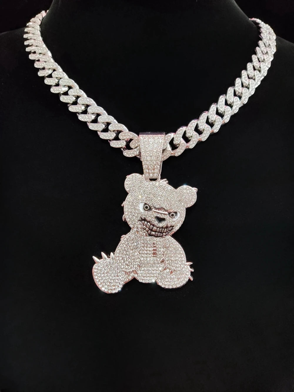 Iced Out Bear Pendant Necklace
