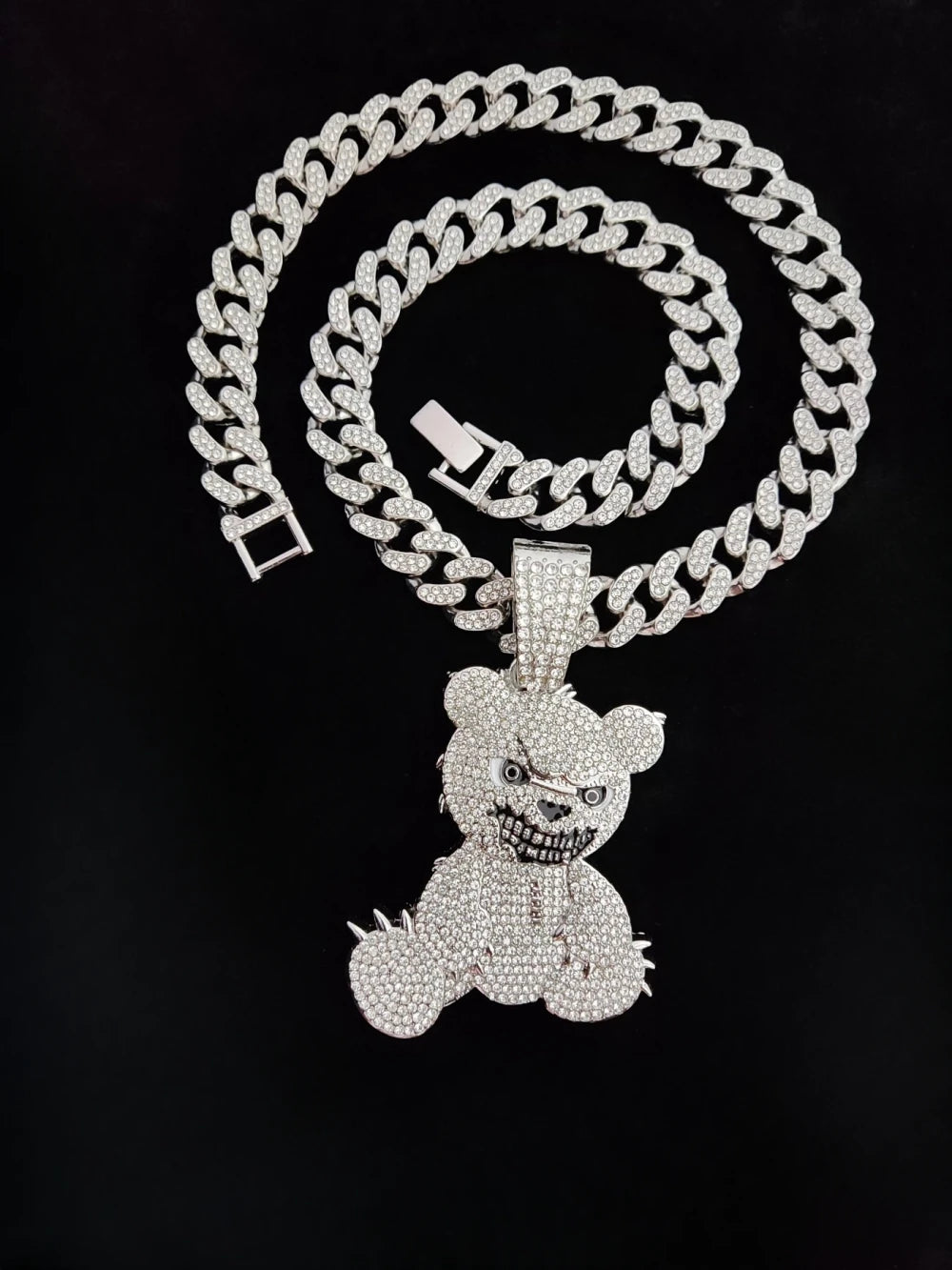 Iced Out Bear Pendant Necklace