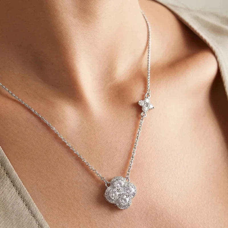 Sterling Silver Clover Pendant Necklace