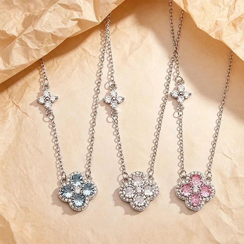 Sterling Silver Clover Pendant Necklace