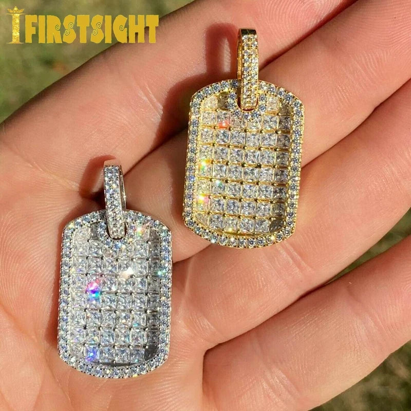 Iced Out Square Pendant Necklace
