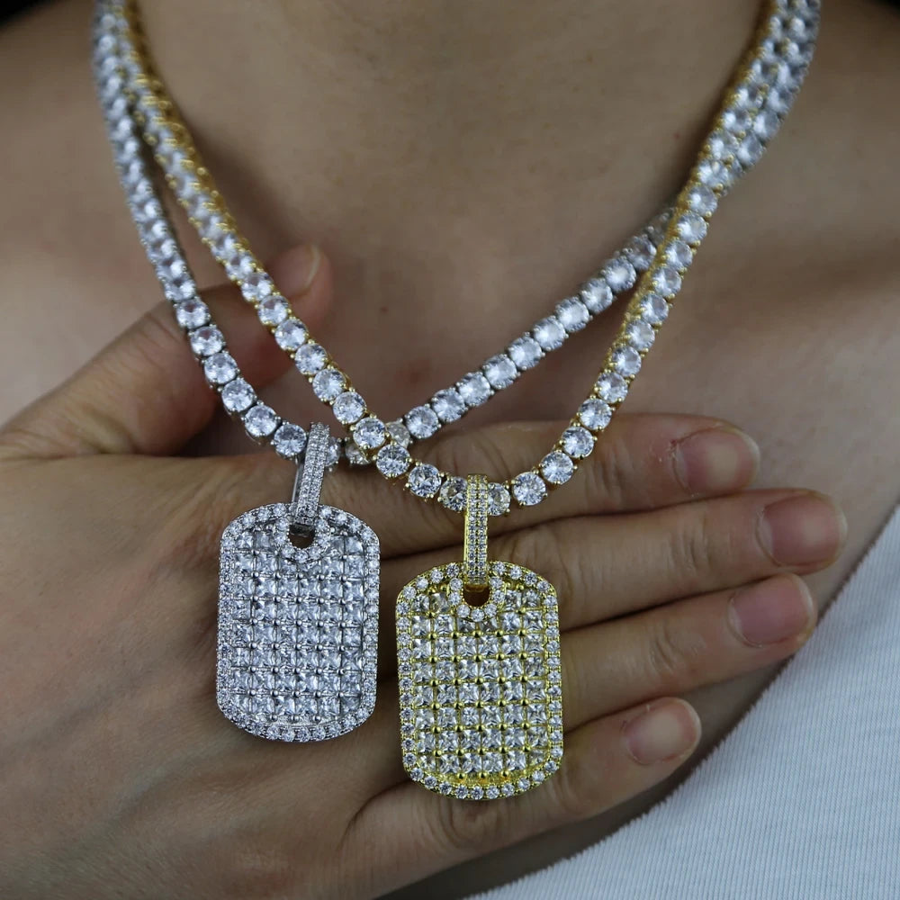 Iced Out Square Pendant Necklace