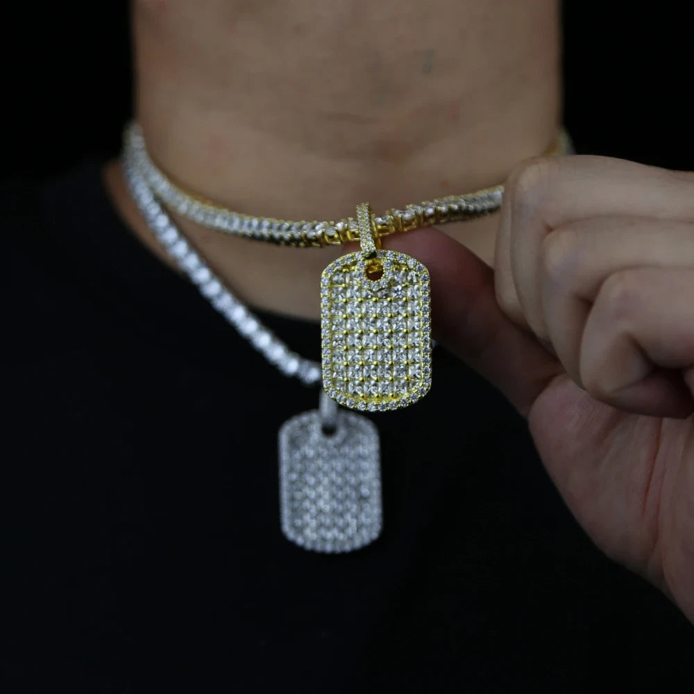 Iced Out Square Pendant Necklace
