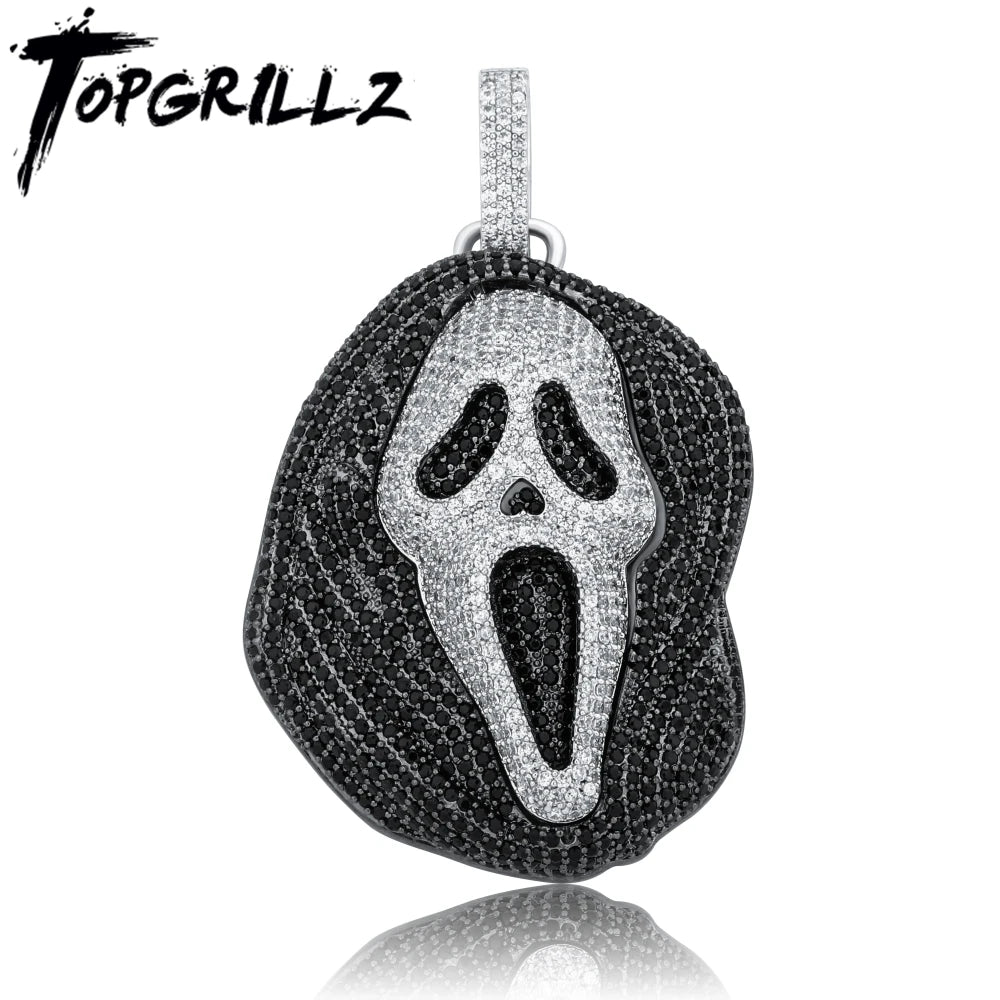 Iced Skull Pendant Tennis Necklace