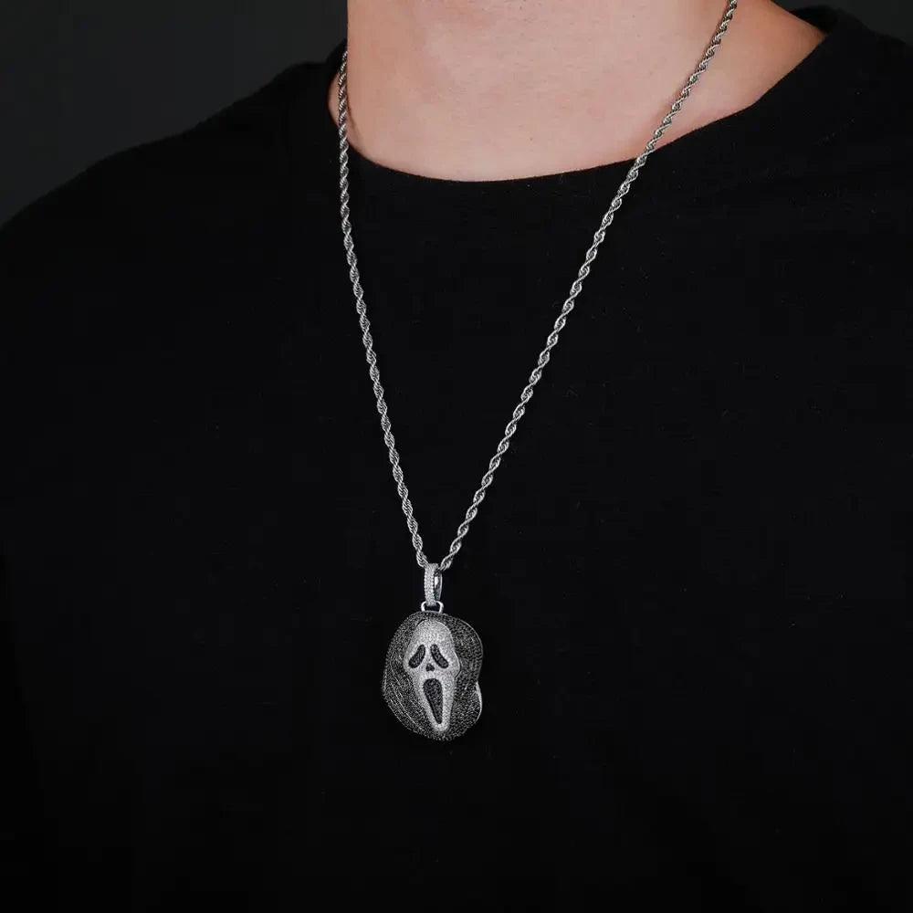 Iced Skull Pendant Tennis Necklace