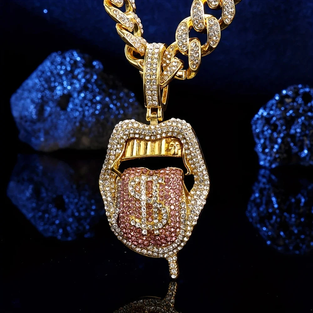 Zircon Dollar Sign Hip Hop Necklace