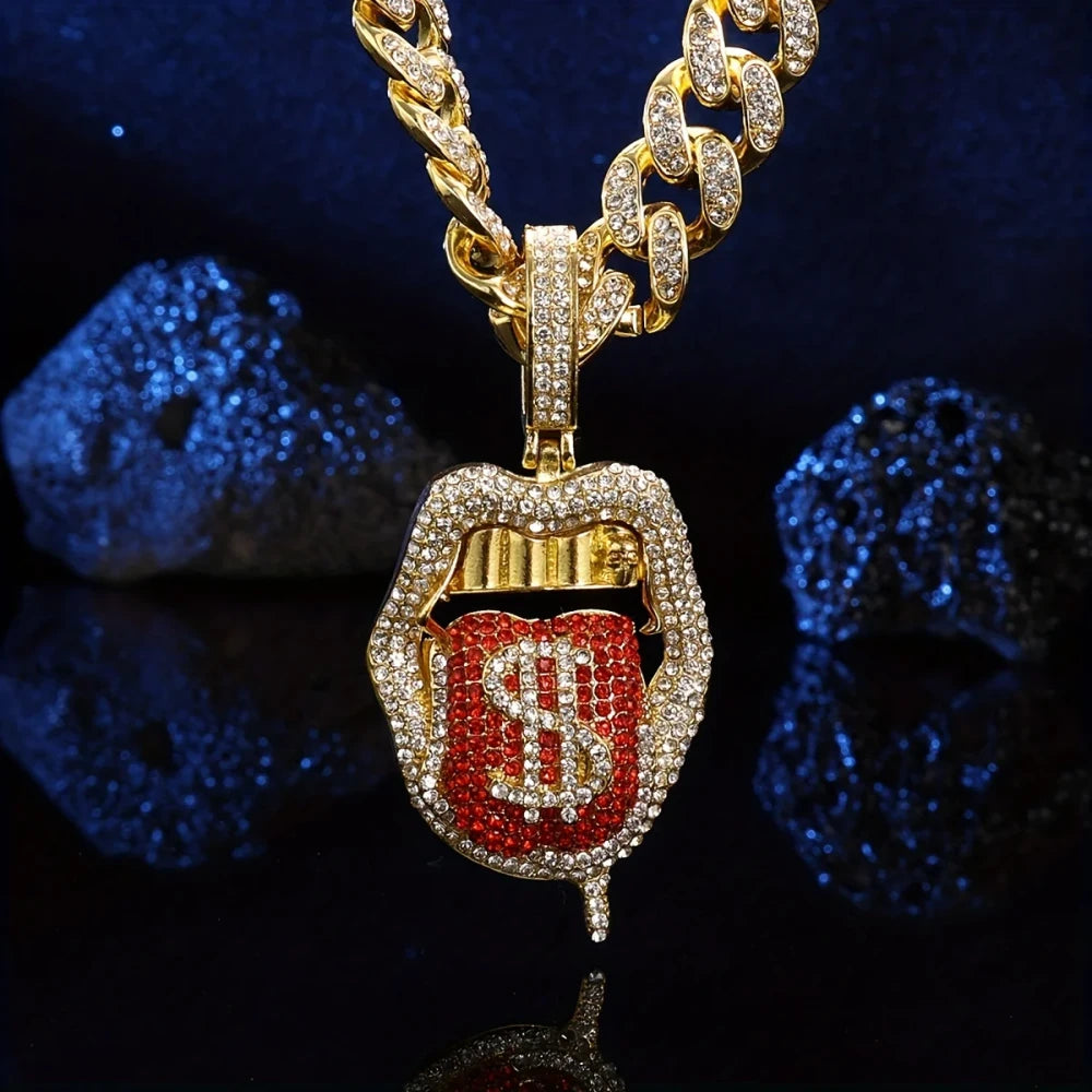 Zircon Dollar Sign Hip Hop Necklace