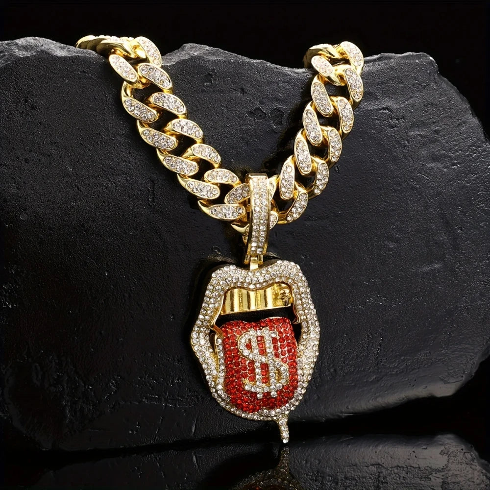 Zircon Dollar Sign Hip Hop Necklace