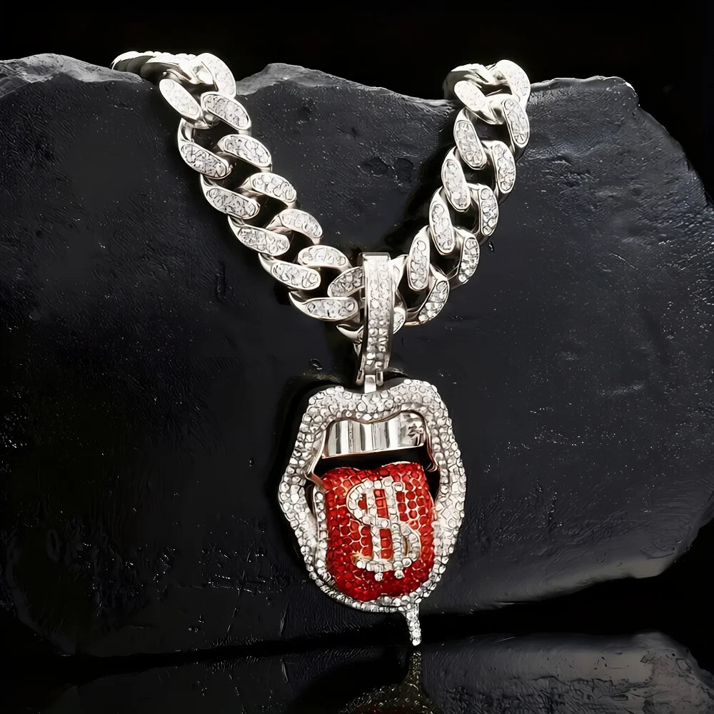 Zircon Dollar Sign Hip Hop Necklace