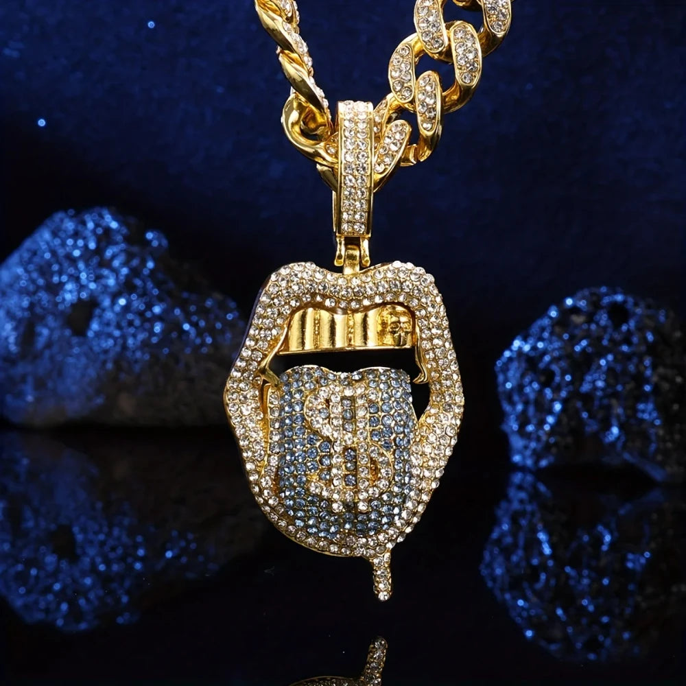 Zircon Dollar Sign Hip Hop Necklace