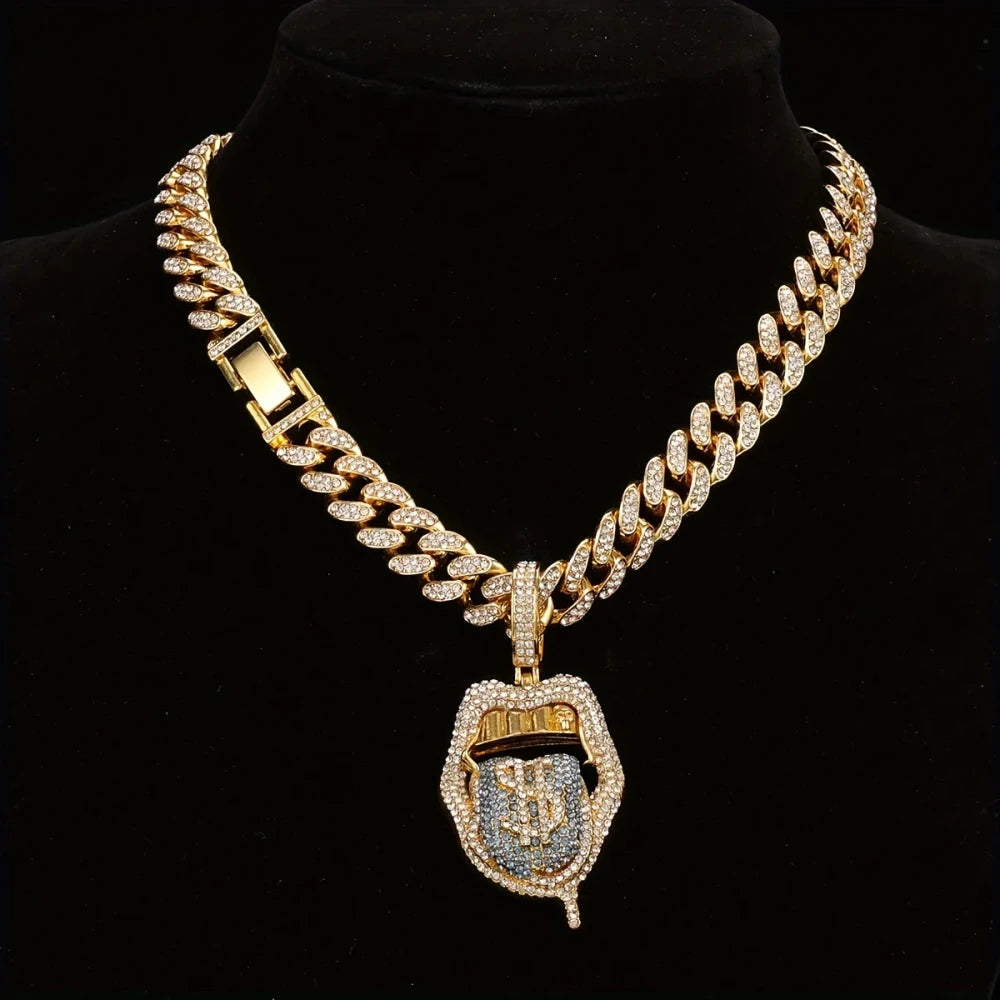 Zircon Dollar Sign Hip Hop Necklace