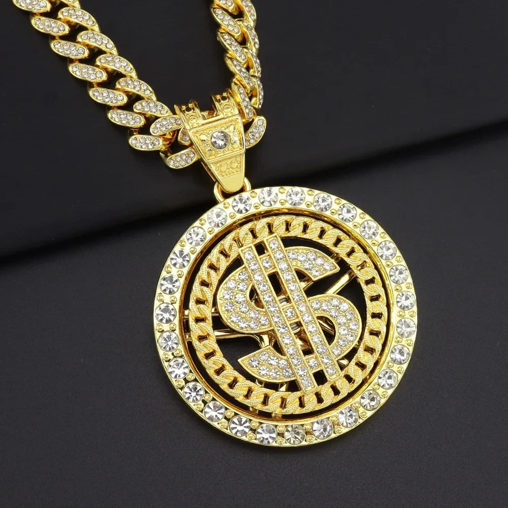 Iced Out Dollar Sign Cuban Chain