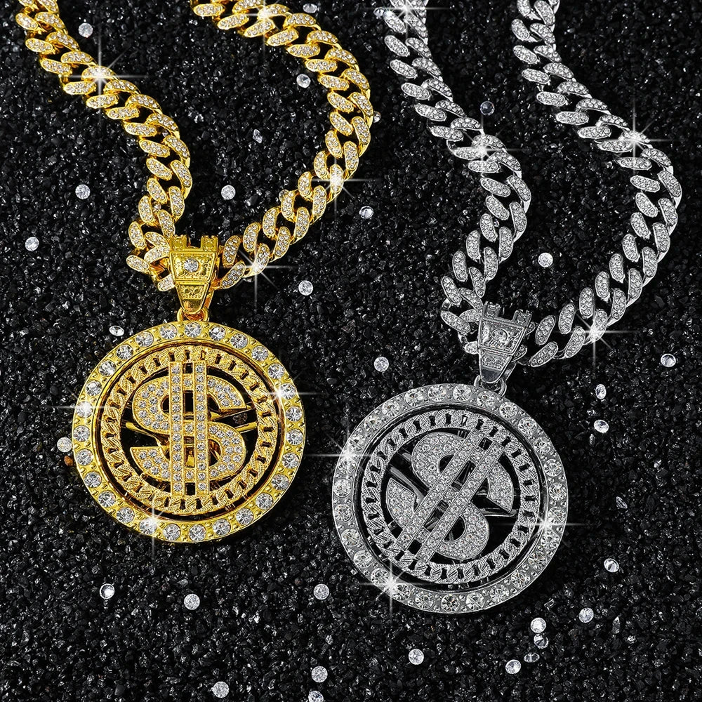 Iced Out Dollar Sign Cuban Chain
