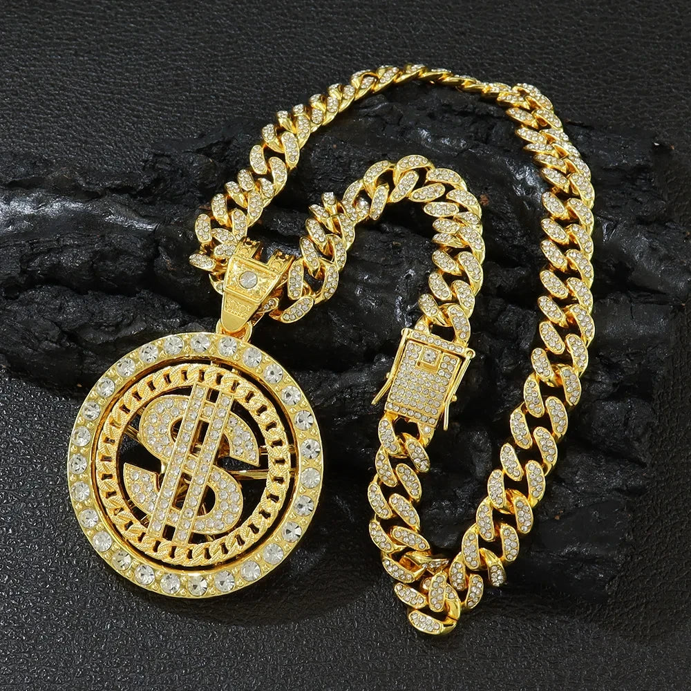 Iced Out Dollar Sign Cuban Chain