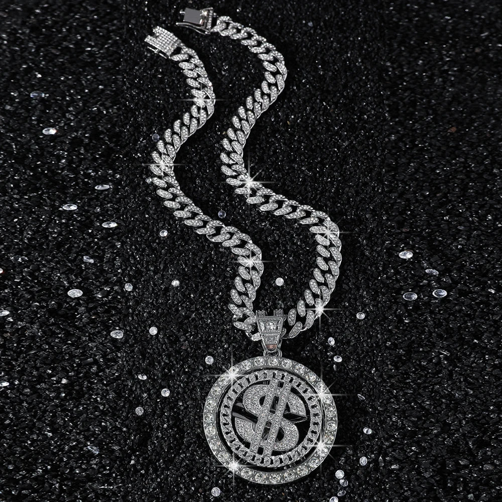 Iced Out Dollar Sign Cuban Chain