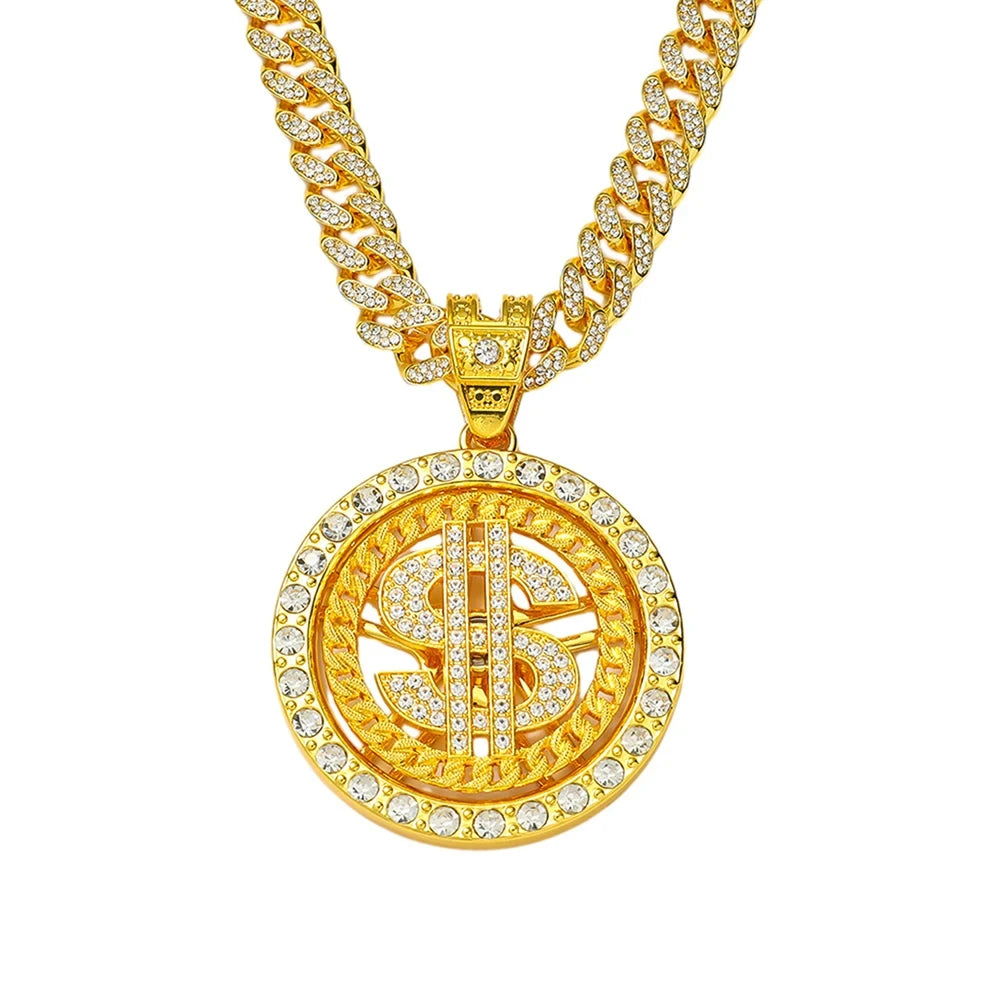 Iced Out Dollar Sign Cuban Chain