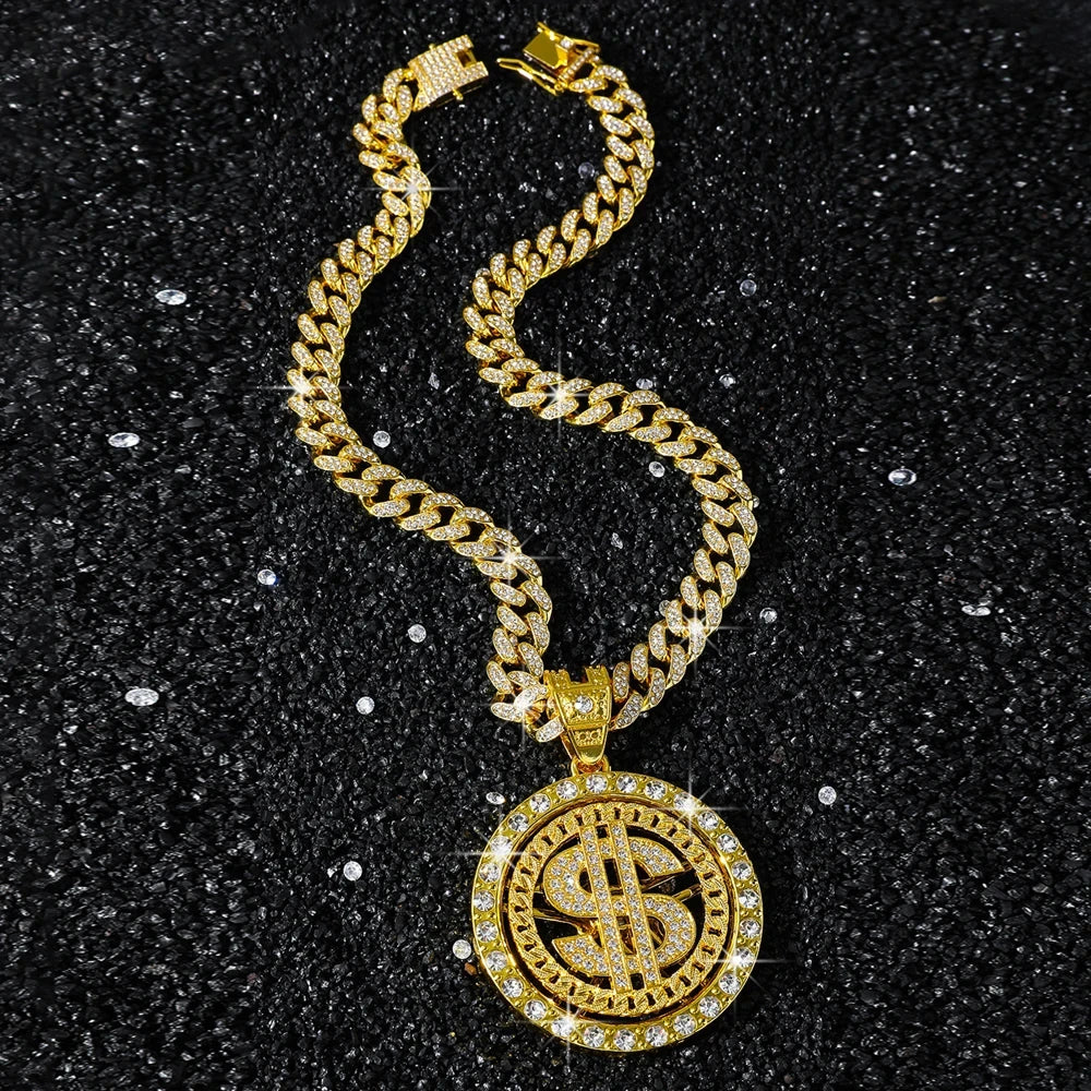Iced Out Dollar Sign Cuban Chain