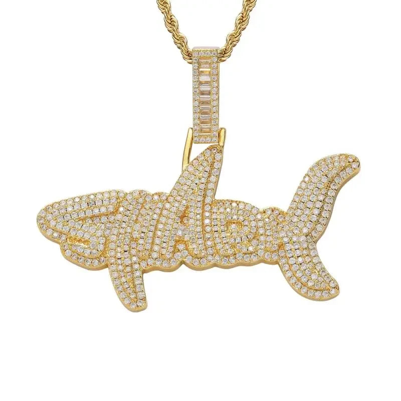 Large Wing Zircon Pendant Necklace