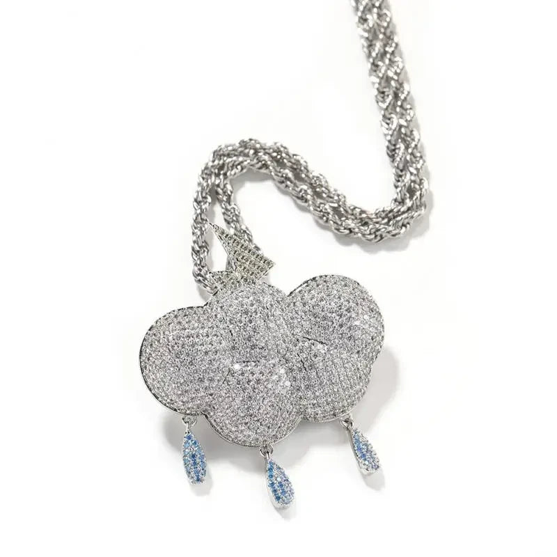 Large Wing Zircon Pendant Necklace