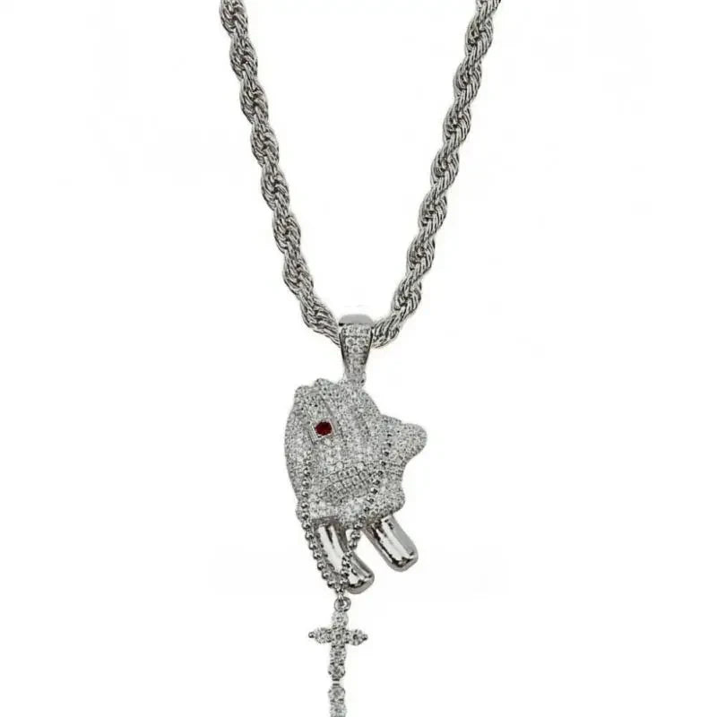 Large Wing Zircon Pendant Necklace
