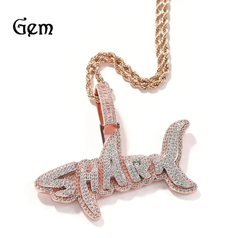 Large Wing Zircon Pendant Necklace