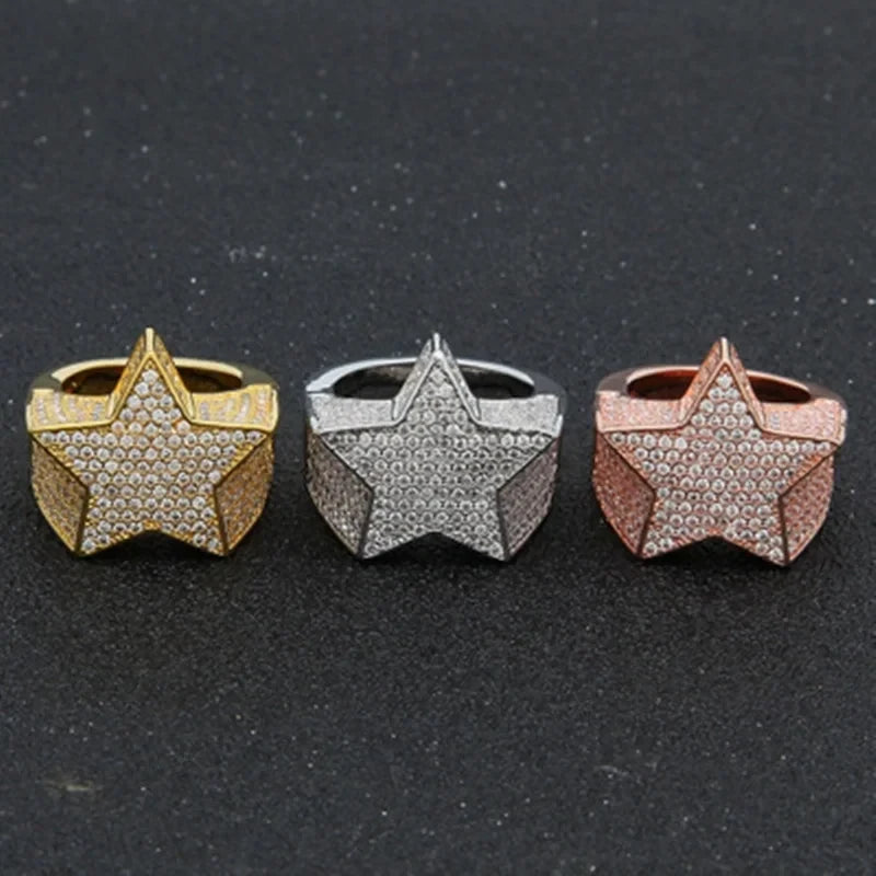 Star Pave Cubic Zirconia Cocktail Ring