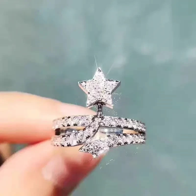 Star Pave Cubic Zirconia Cocktail Ring
