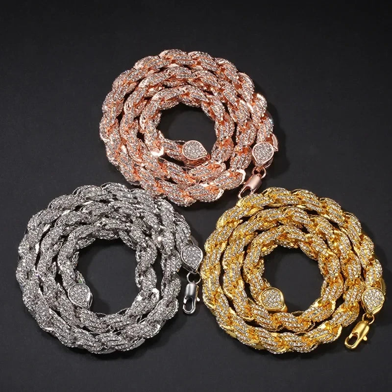 Iced Out Rhinestone Rope Chain