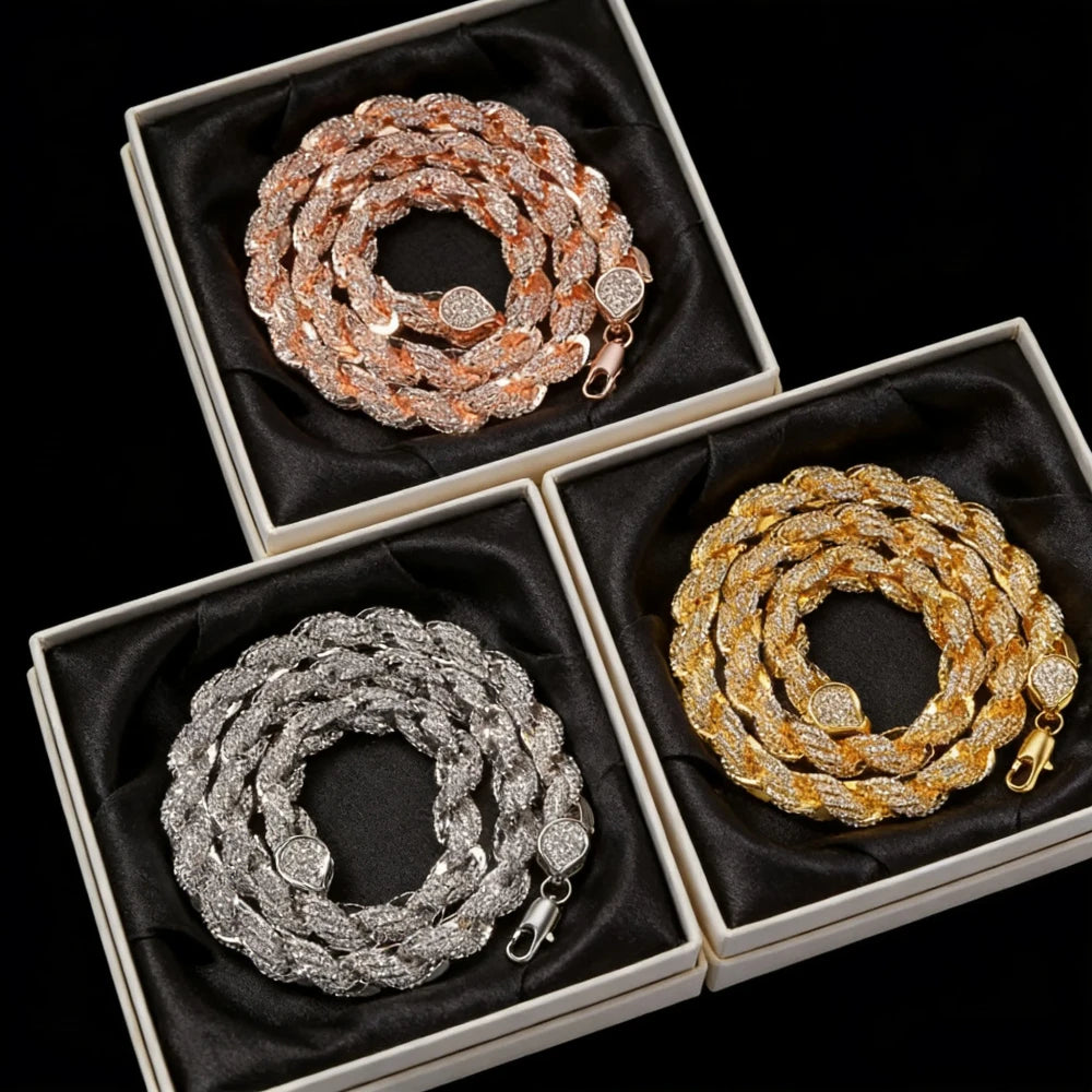 Iced Out Rhinestone Rope Chain