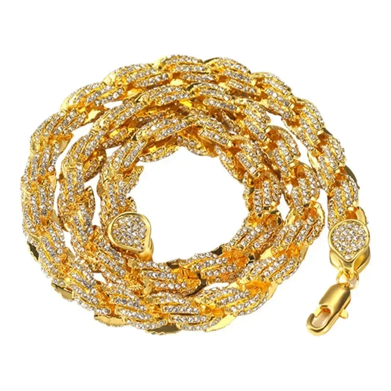 Iced Out Rhinestone Rope Chain