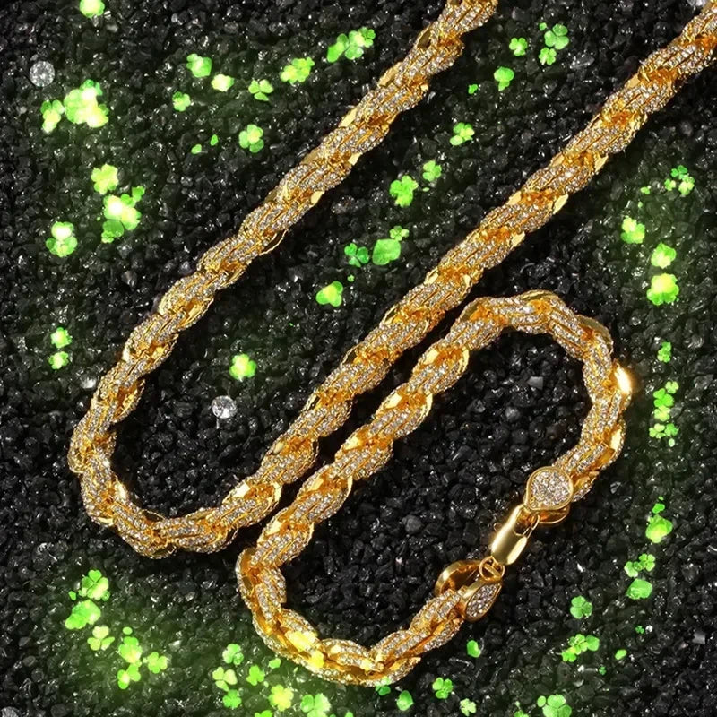 Iced Out Rhinestone Rope Chain