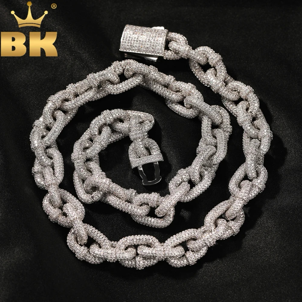 Locked Link Paved Cubic Zirconia Chain