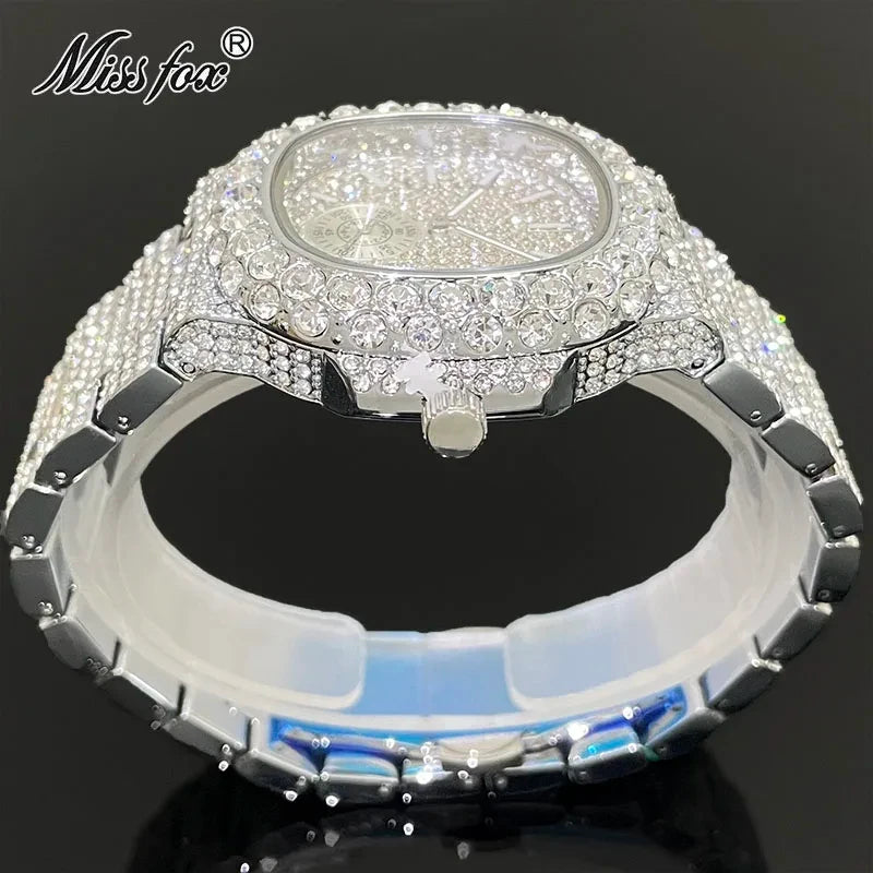 Iced Diamond Gold Quartz Watch
