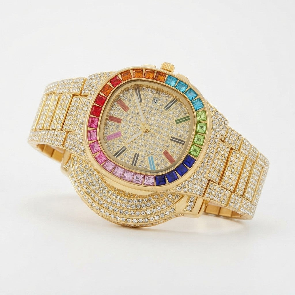Iced Out Square Quartz Watch