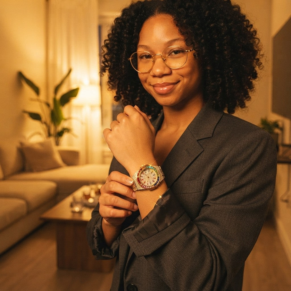 Iced Out Square Quartz Watch