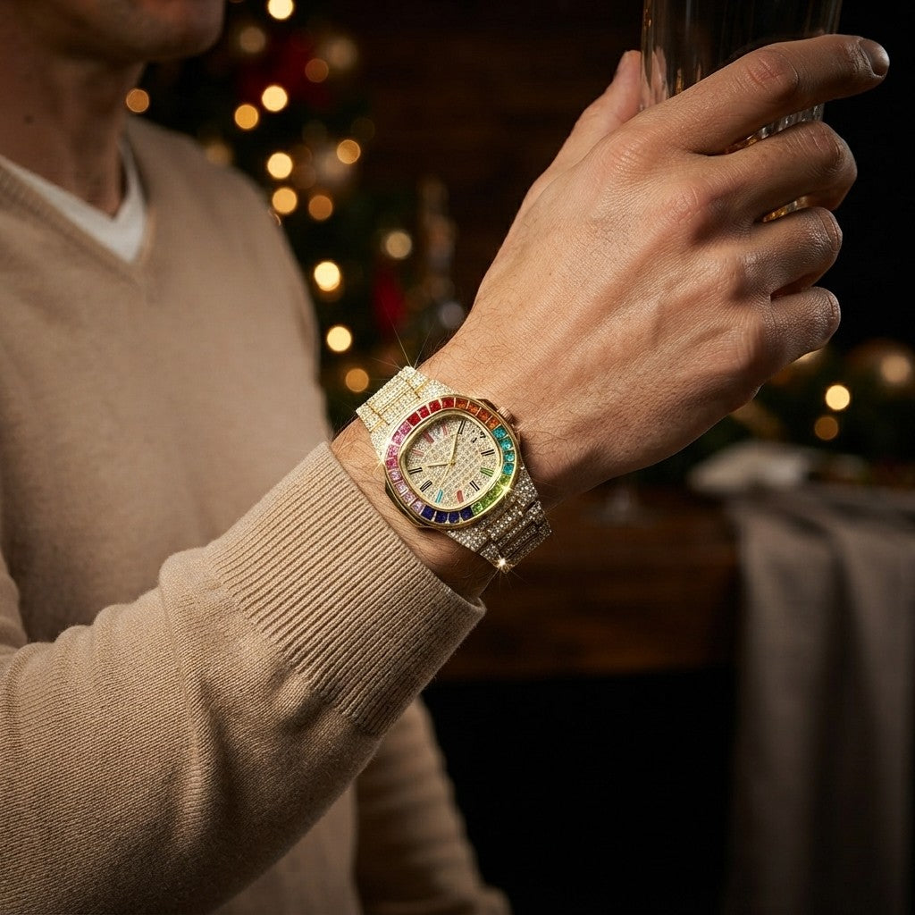 Iced Out Square Quartz Watch